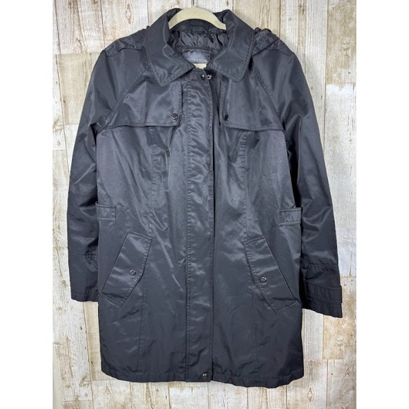 Covington Rain Coat Women 1X Black Hooded Waterproof‎ Jacket Lined RN 15099 - Picture 1 of 8